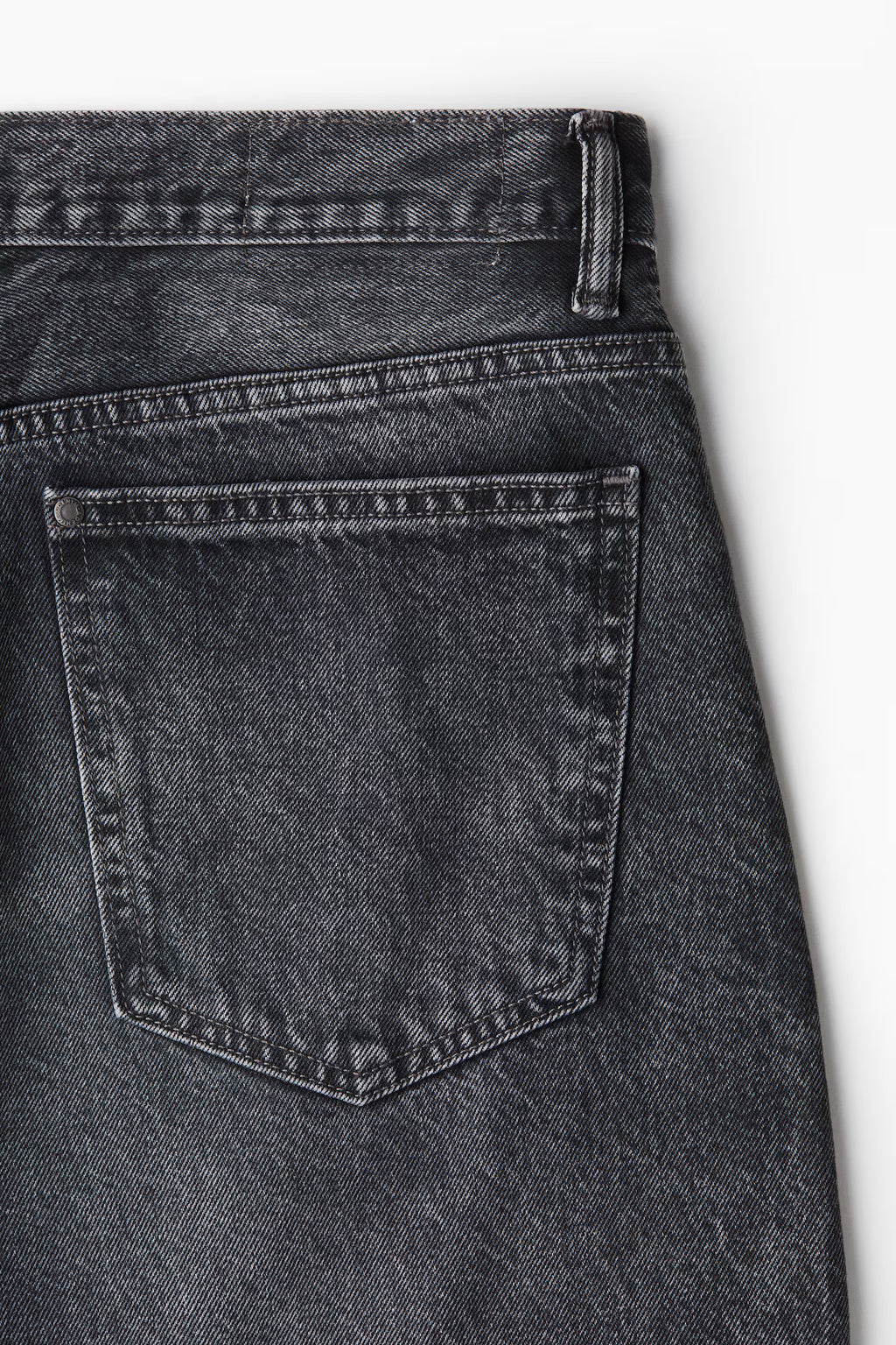 Vintage Black Acid Wash Wide-Leg Jeans